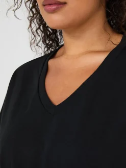 Suzy Shier Suzy Everyday|Short Sleeve>Short Dolman Sleeve V-Neck T-Shirt
