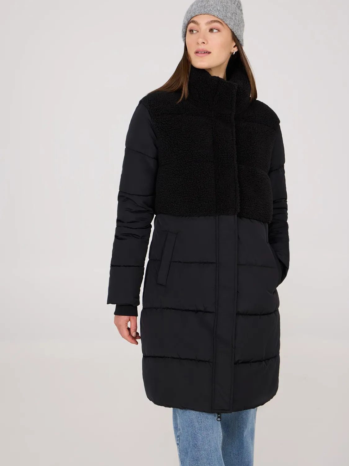 Suzy Shier Puffers & Jackets|Puffers & Jackets>Short Shearling Puffer Jacket