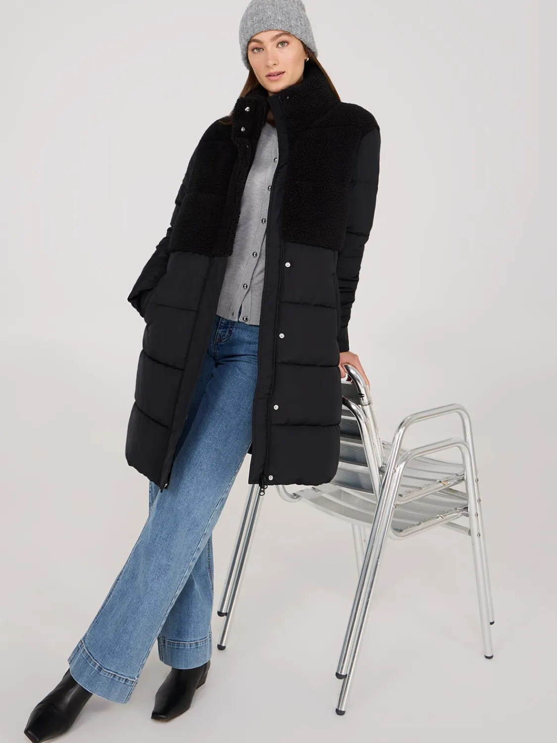 Suzy Shier Puffers & Jackets|Puffers & Jackets>Short Shearling Puffer Jacket
