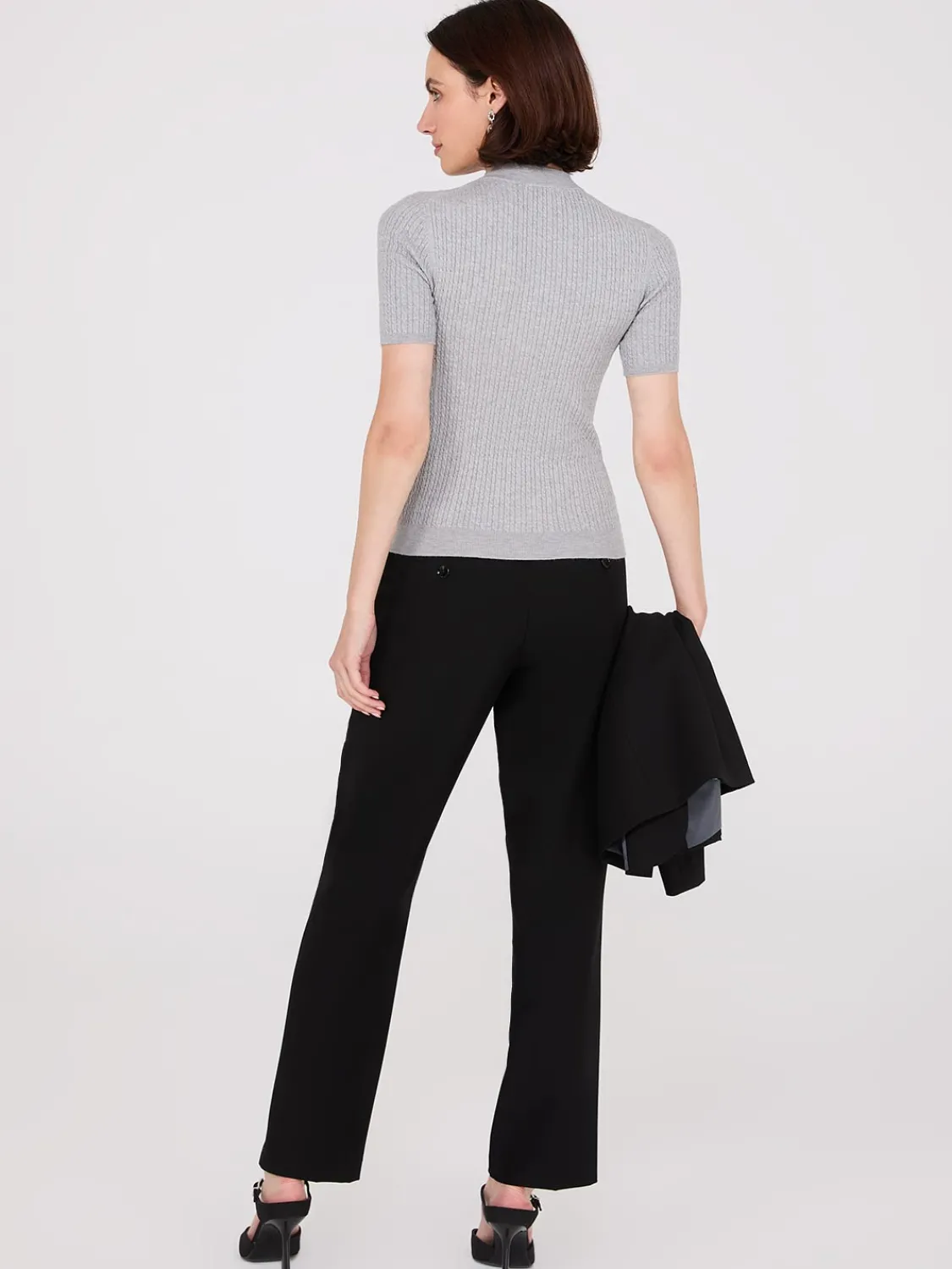 Suzy Shier Short Sleeve|Sweaters & Cardigans>Short Sleeve Cable Knit Sweater