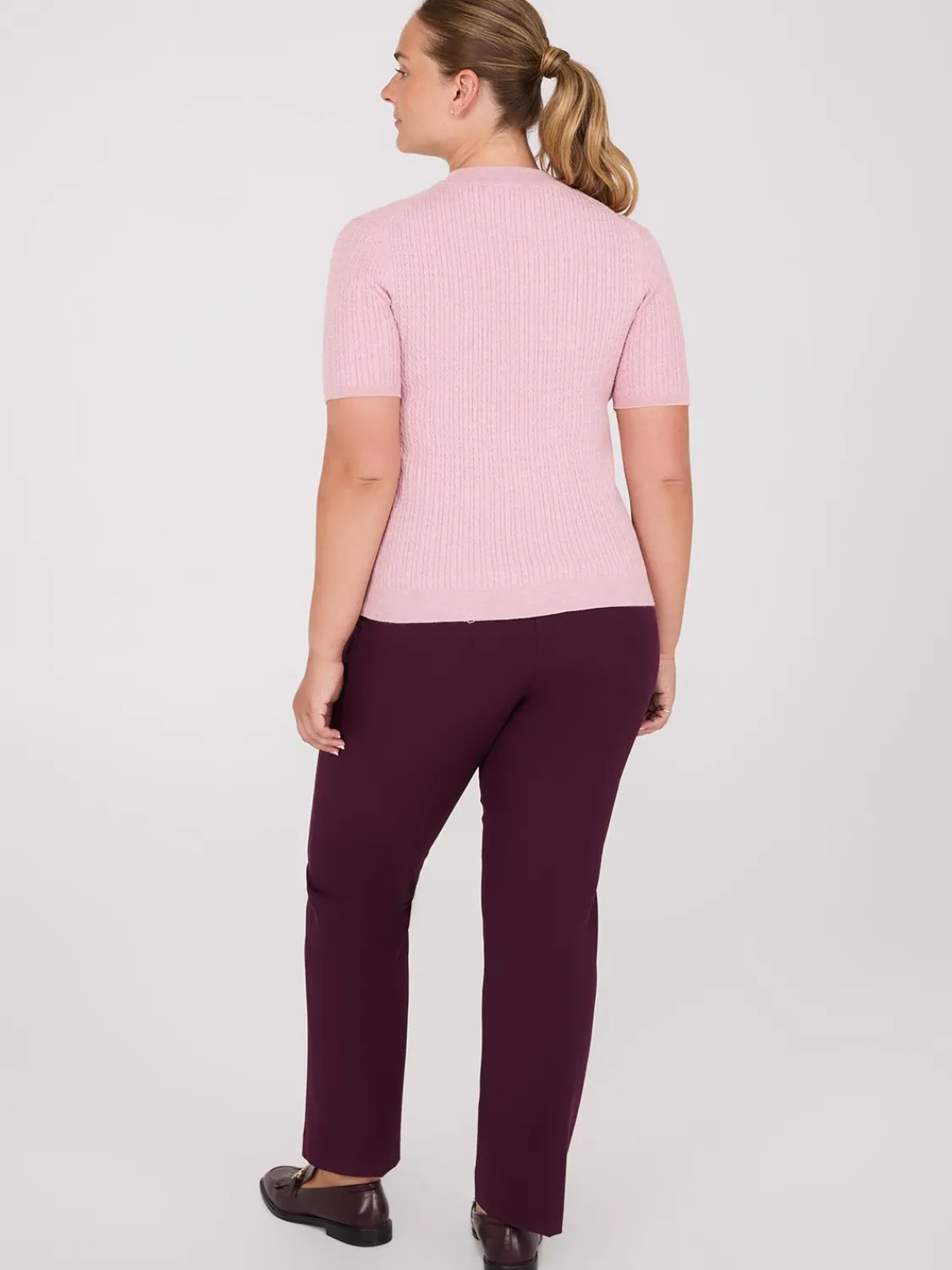 Suzy Shier Short Sleeve|Sweaters & Cardigans>Short Sleeve Cable Knit Sweater