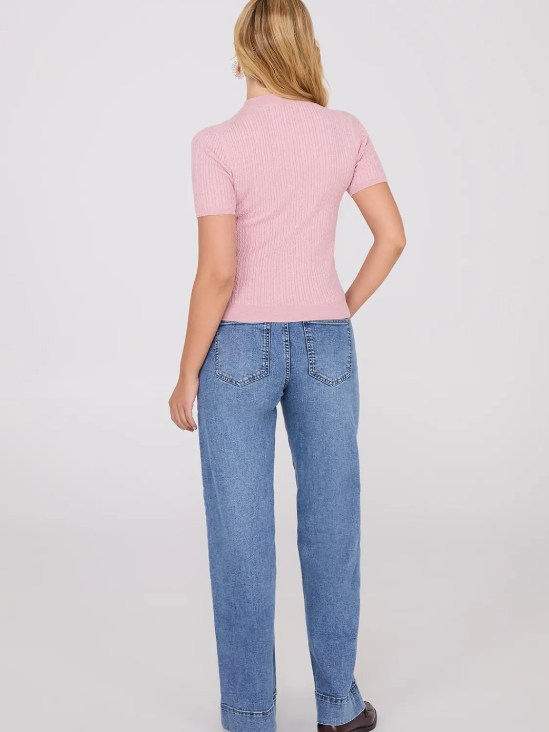 Suzy Shier Short Sleeve|Sweaters & Cardigans>Short Sleeve Cable Knit Sweater