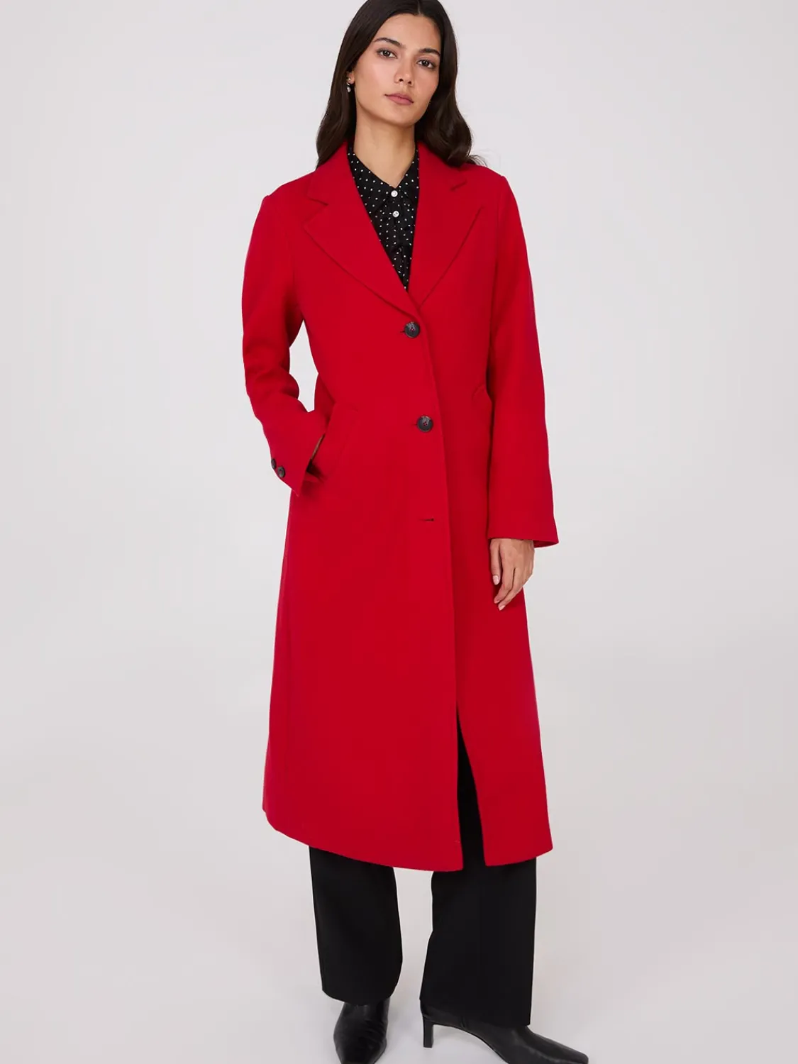 Suzy Shier Coats|Coats>Single-Breasted Maxi Coat