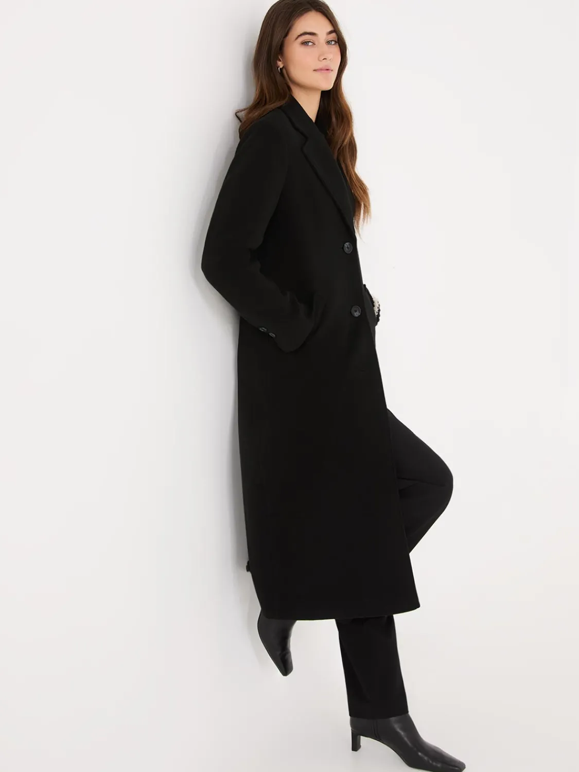 Suzy Shier Coats|Coats>Single-Breasted Maxi Coat
