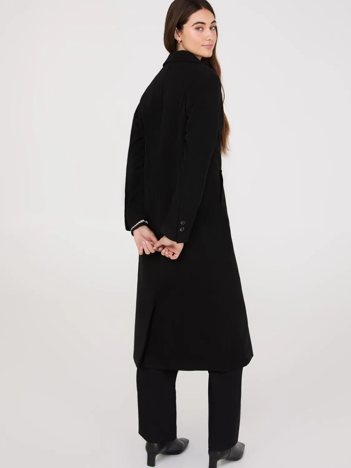Suzy Shier Coats|Coats>Single-Breasted Maxi Coat