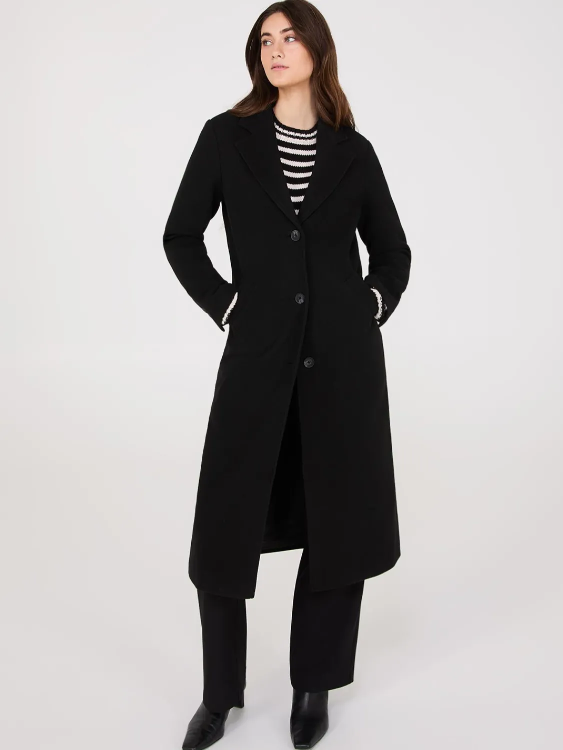 Suzy Shier Coats|Coats>Single-Breasted Maxi Coat