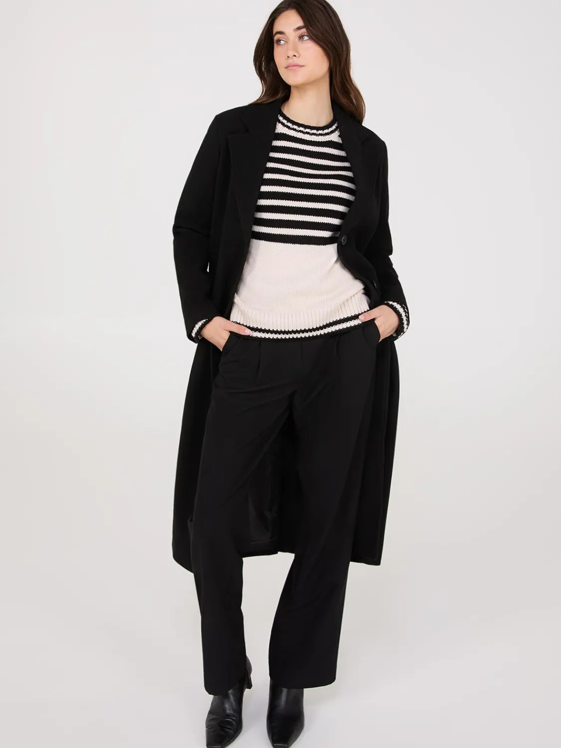 Suzy Shier Coats|Coats>Single-Breasted Maxi Coat