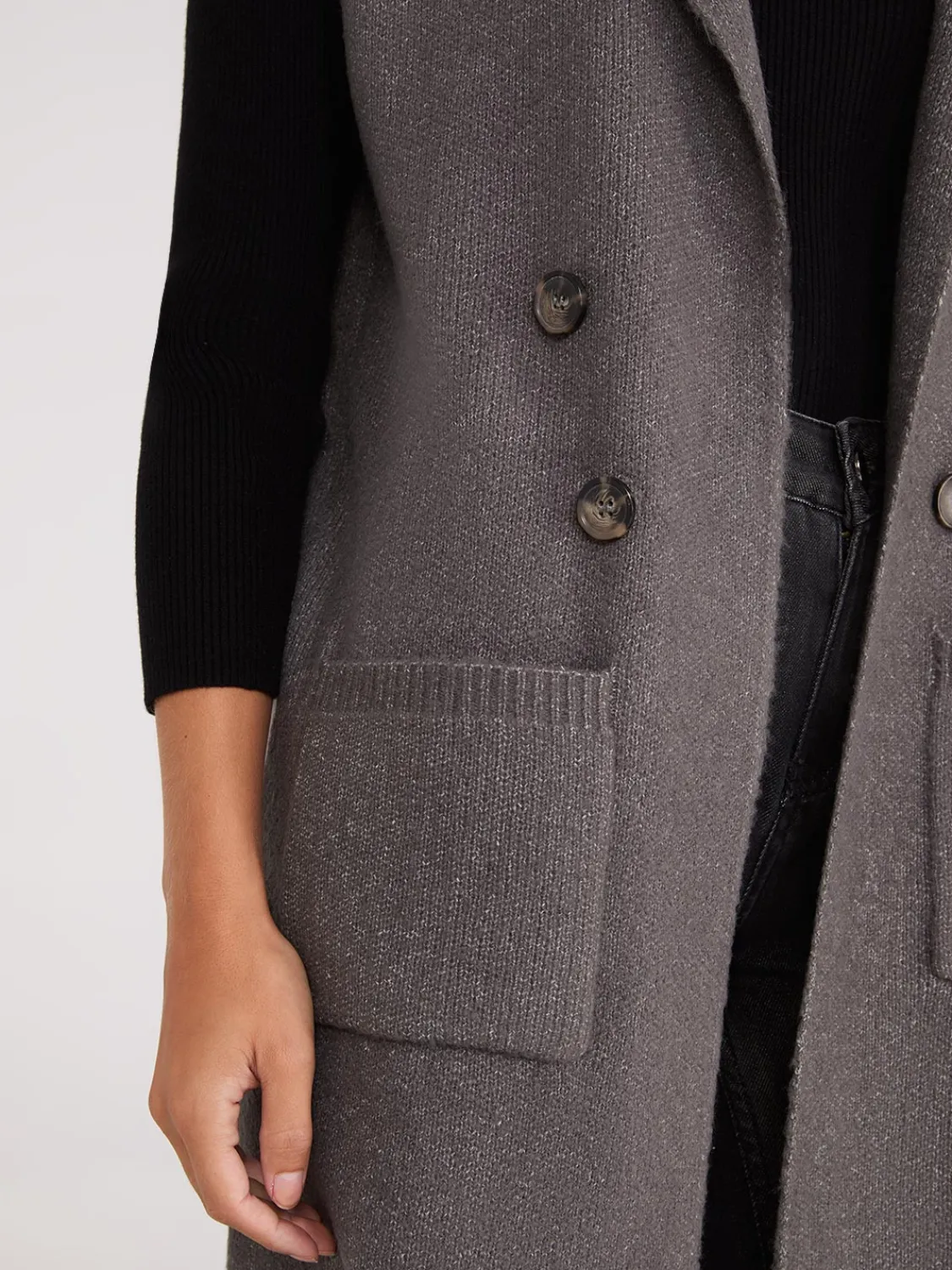 Suzy Shier Sleeveless|Sweaters & Cardigans>Sleeveless Collared Duster