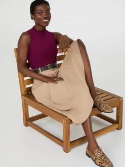Suzy Shier Tops|Sleeveless>Sleeveless Mock Neck Mesh Top