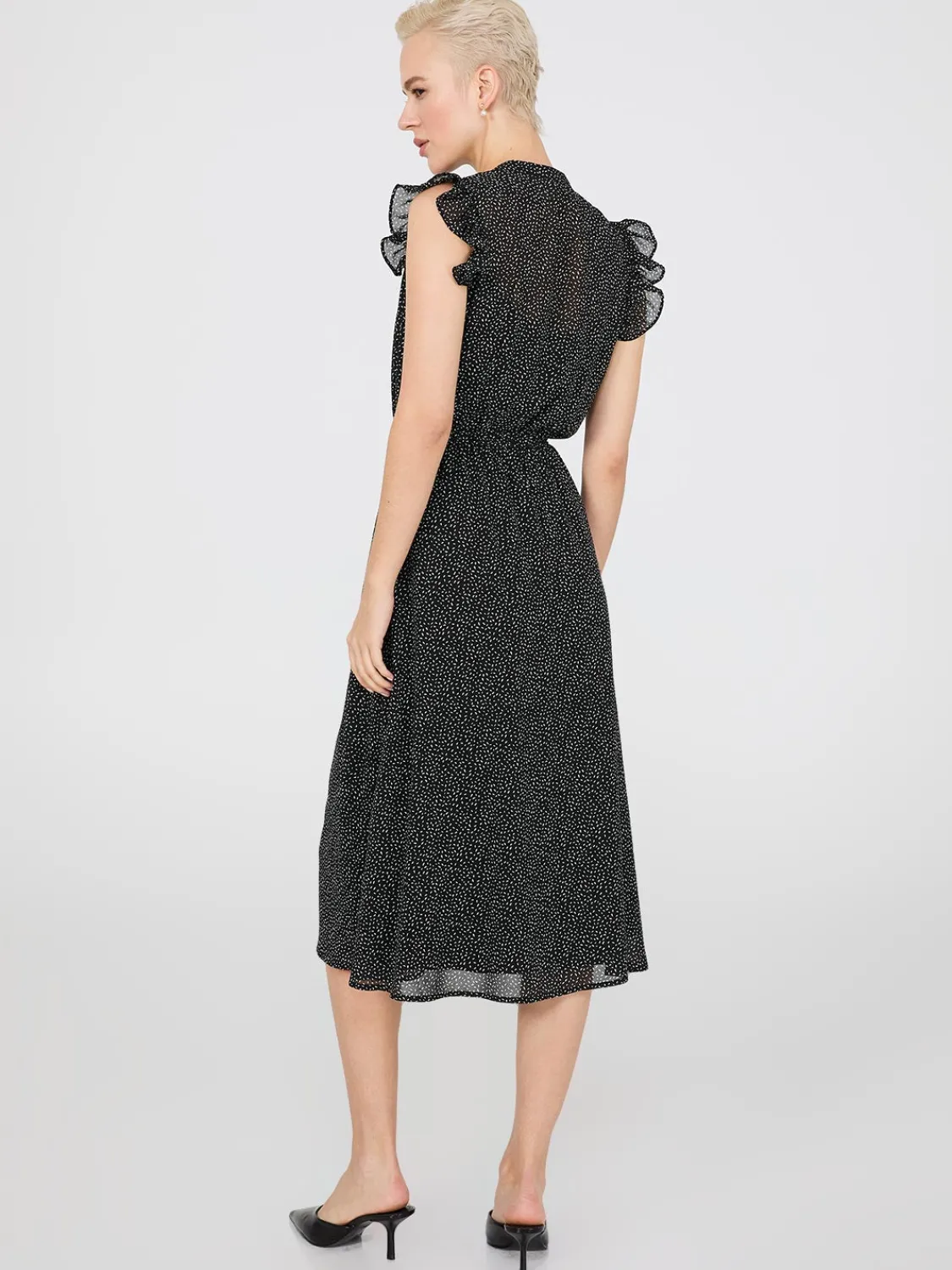 Suzy Shier Work Dresses|Dresses>Sleeveless Printed Chiffon Midi Dress