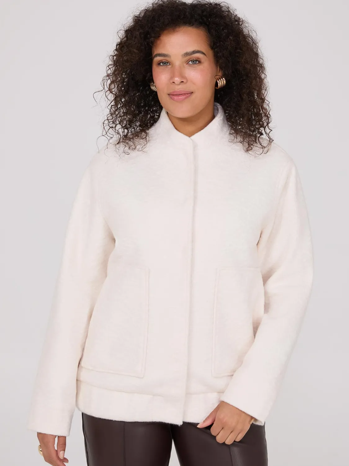Suzy Shier Puffers & Jackets|Puffers & Jackets>Snap Front Bomber Jacket
