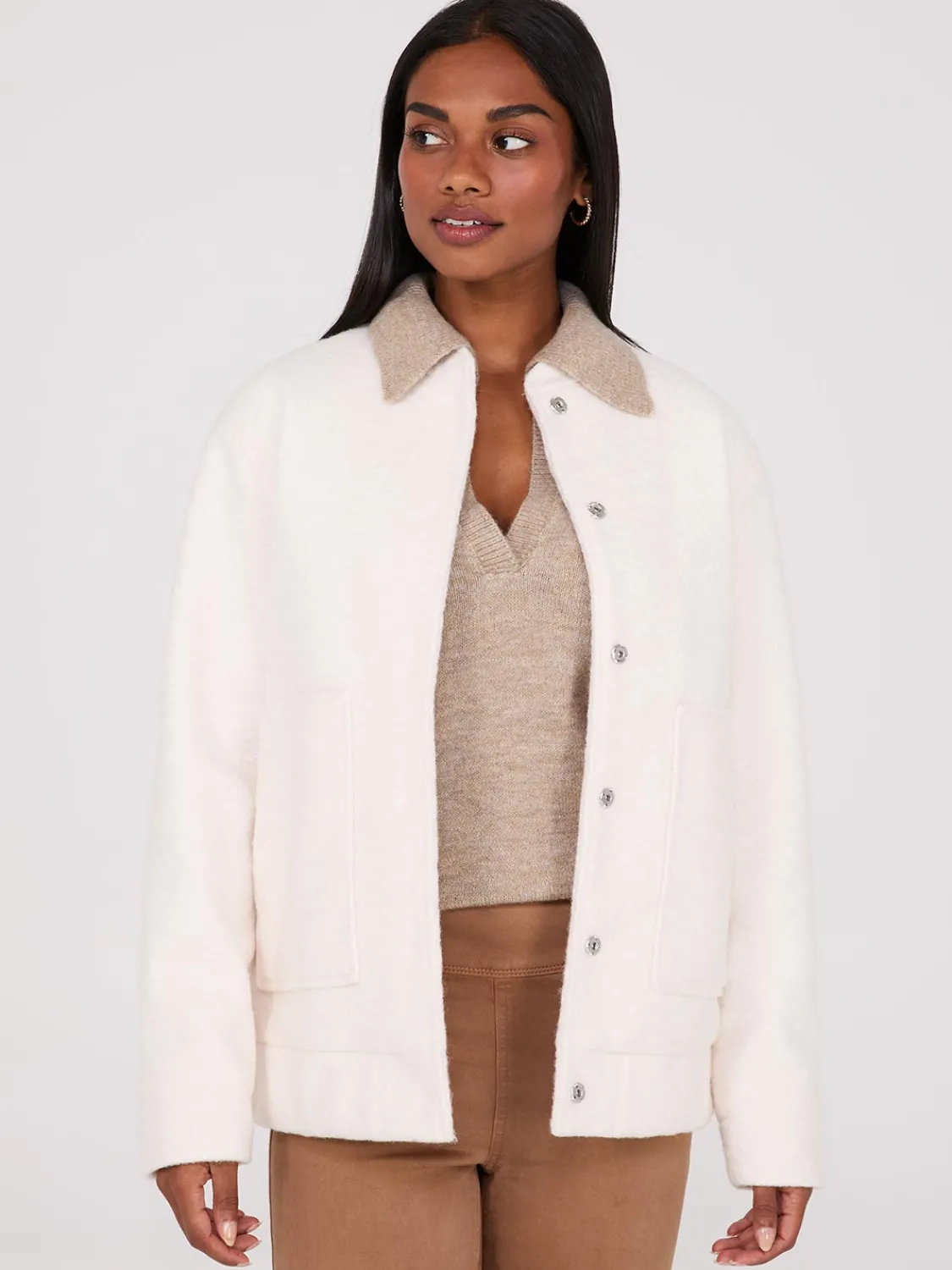 Suzy Shier Puffers & Jackets|Puffers & Jackets>Snap Front Bomber Jacket