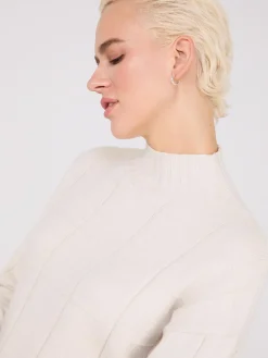 Suzy Shier Long Sleeve|Sweaters & Cardigans>Square Pattern Mock Neck Sweater