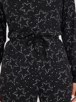 Suzy Shier Lounge & Pjs>Star Print Henley Pajama Set