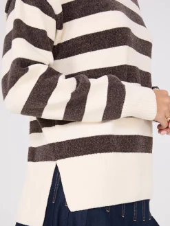 Suzy Shier Long Sleeve|Sweaters & Cardigans>Striped Chenille Sweater
