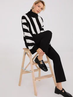 Suzy Shier Long Sleeve|Sweaters & Cardigans>Striped Turtleneck Sweater