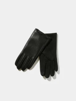 Suzy Shier Hats & Scarves & Gloves>Velvet-Lined Faux Leather Gloves