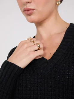 Suzy Shier Long Sleeve|Sweaters & Cardigans>V-Neck Honeycomb Stitch Sweater