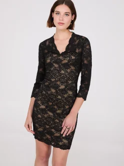 Suzy Shier Mini|Party Dresses>V-Neck Lace Sheath Dress