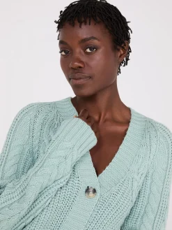 Suzy Shier Long Sleeve|Sweaters & Cardigans>V-Neck Multi Cable Cardigan