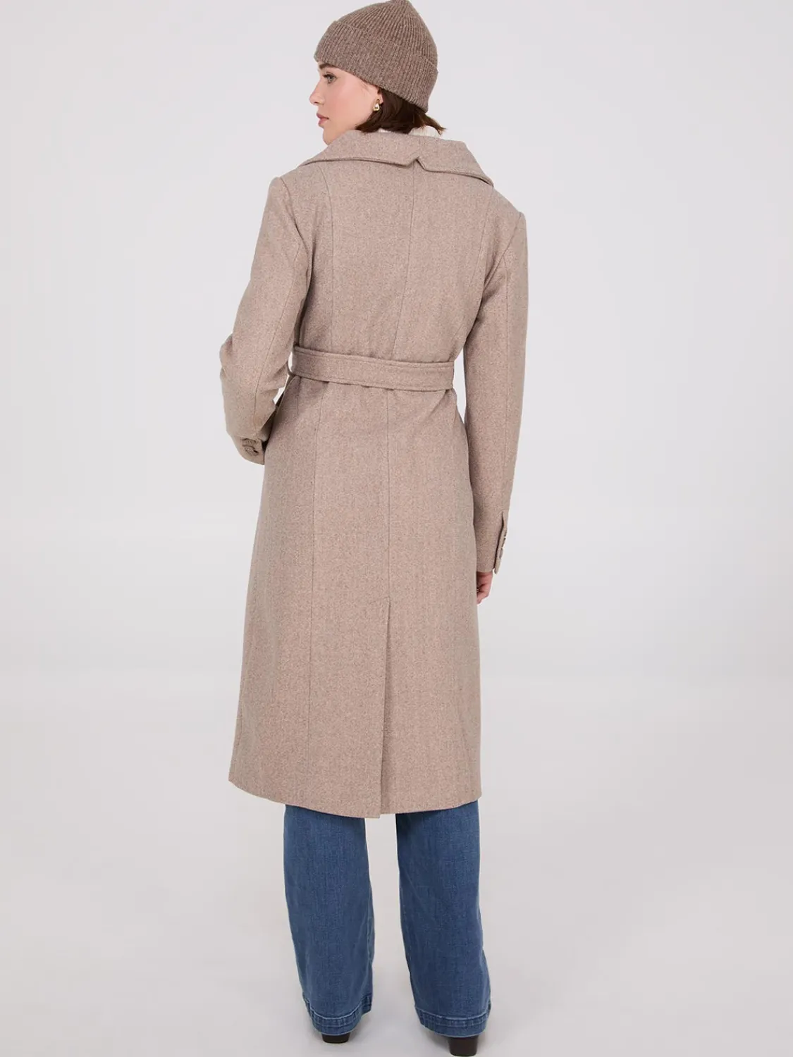 Suzy Shier Coats|Coats>Wide Lapel Midi Coat