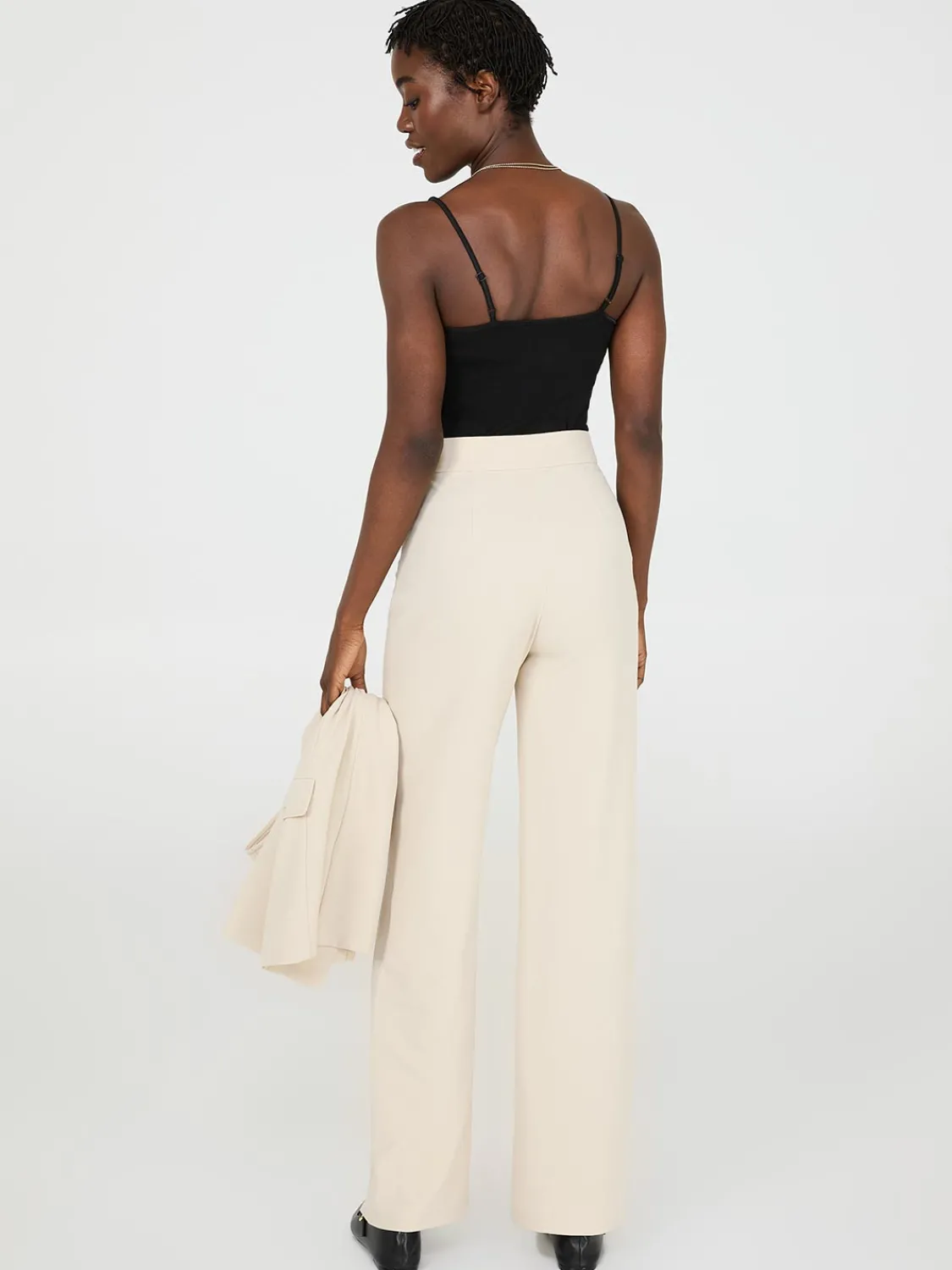 Suzy Shier Suiting|Bottoms>Wide-Leg Pants With Gold Button Details