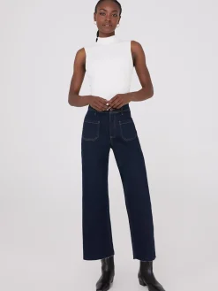 Suzy Shier Jeans|Pants>Wide-Leg Raw Edge Jeans