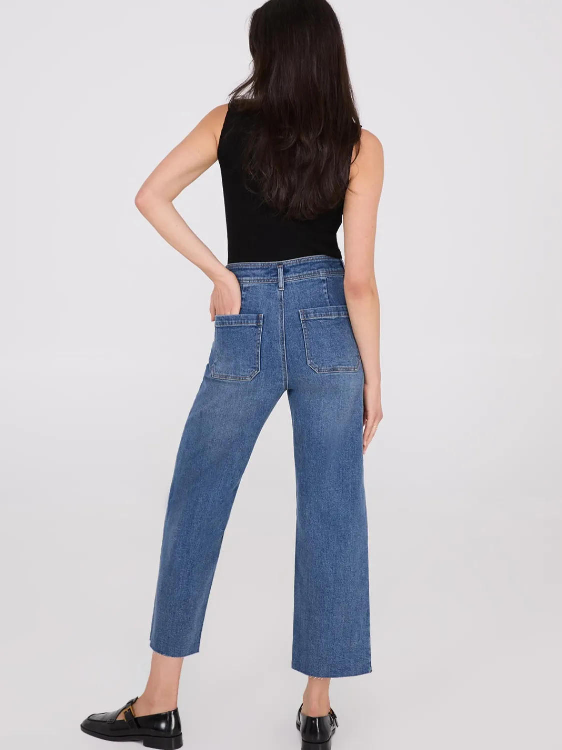 Suzy Shier Jeans|Pants>Wide-Leg Raw Edge Jeans