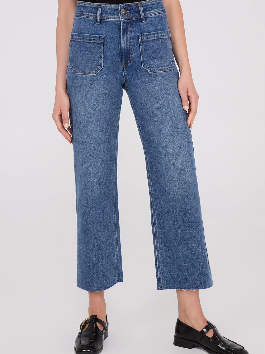 Suzy Shier Jeans|Pants>Wide-Leg Raw Edge Jeans